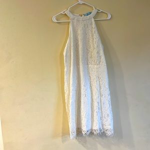 White lace halter dress